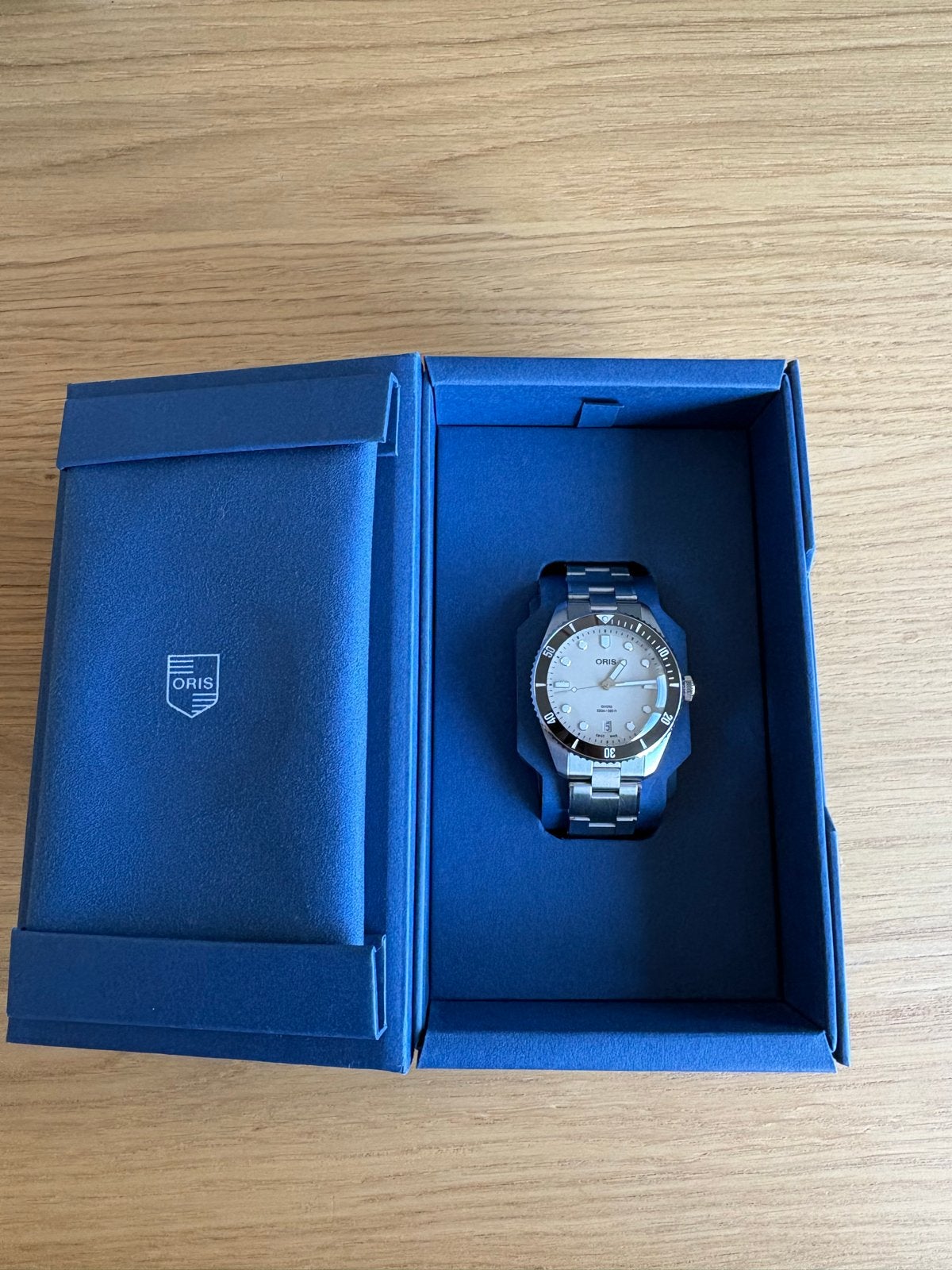 Oris divers sixty-five beige 39mm, Staal, Staal, Polshorloge, Zo goed als nieuw