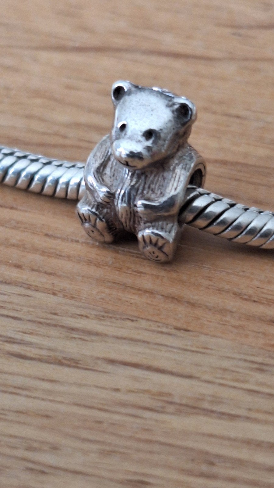 Pandora zilveren bedel Beertje voor armband of ketting, Ophalen of Verzenden, Gebruikt, Zilver, Pandora