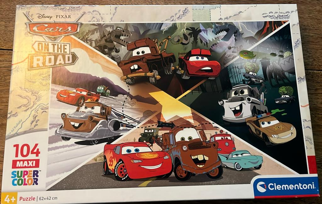 Cars puzzle 104 stukjes 4+, Ophalen of Verzenden, Meer dan 50 stukjes, Zo goed als nieuw, 6 jaar of ouder