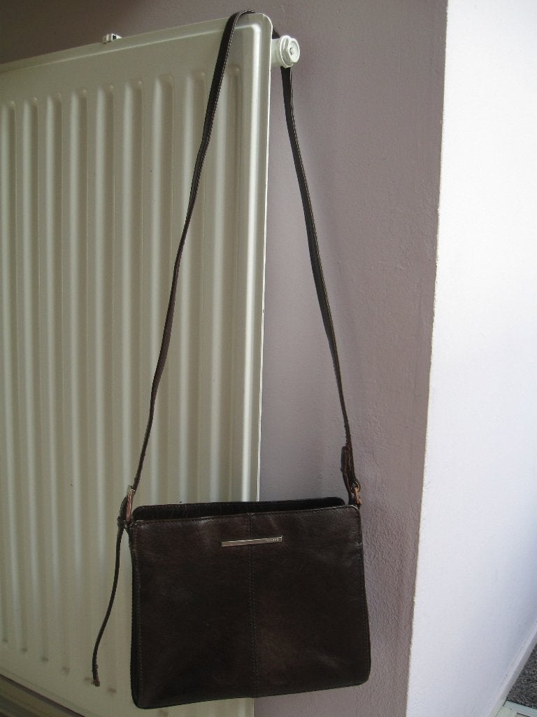 CZANNE apart bruin leren schoudertas als nieuw, Ophalen of Verzenden, Zo goed als nieuw, Bruin, Schoudertasje