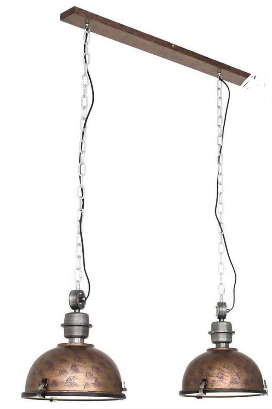 Steinhauer Bikkel Twee Lichts Hanglamp - Industriële Stijl, Huis en Inrichting, Lampen | Hanglampen, Ophalen, Gebruikt, Metaal