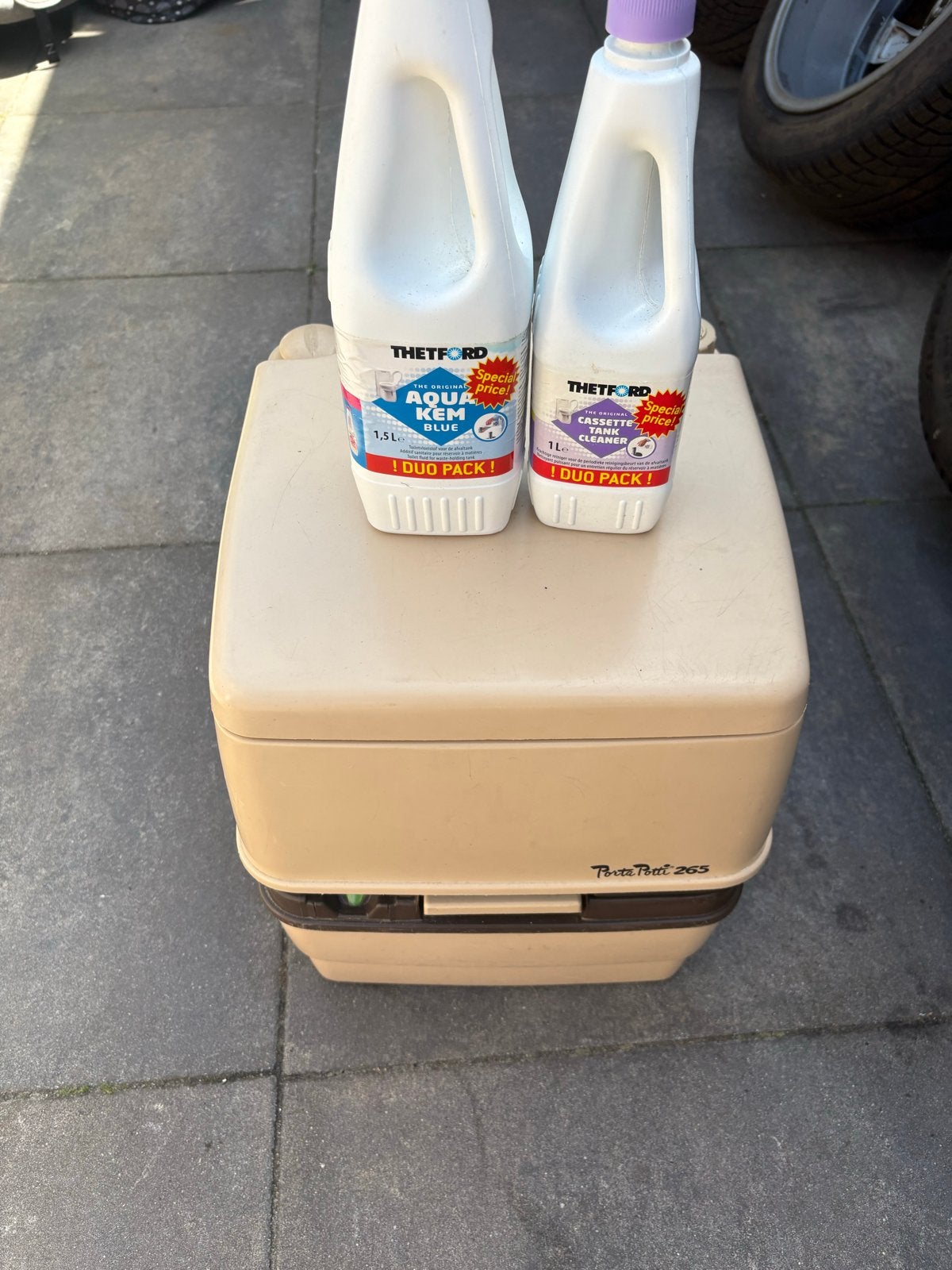 Thetford Porta Potti 265 met Aqua Kem Blue en Tank Cleaner, Ophalen of Verzenden, Gebruikt