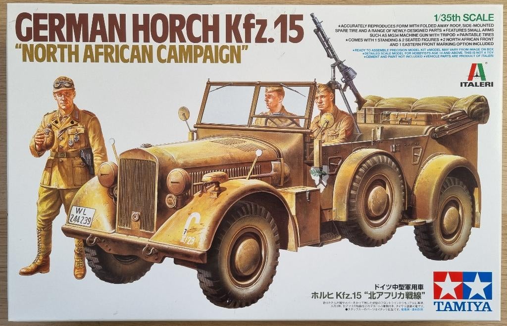 Tamiya #37015 1:35 WWII German Horch Kfz.15 North Africa, 1:32 tot 1:50, Overige typen, Nieuw, Ophalen of Verzenden