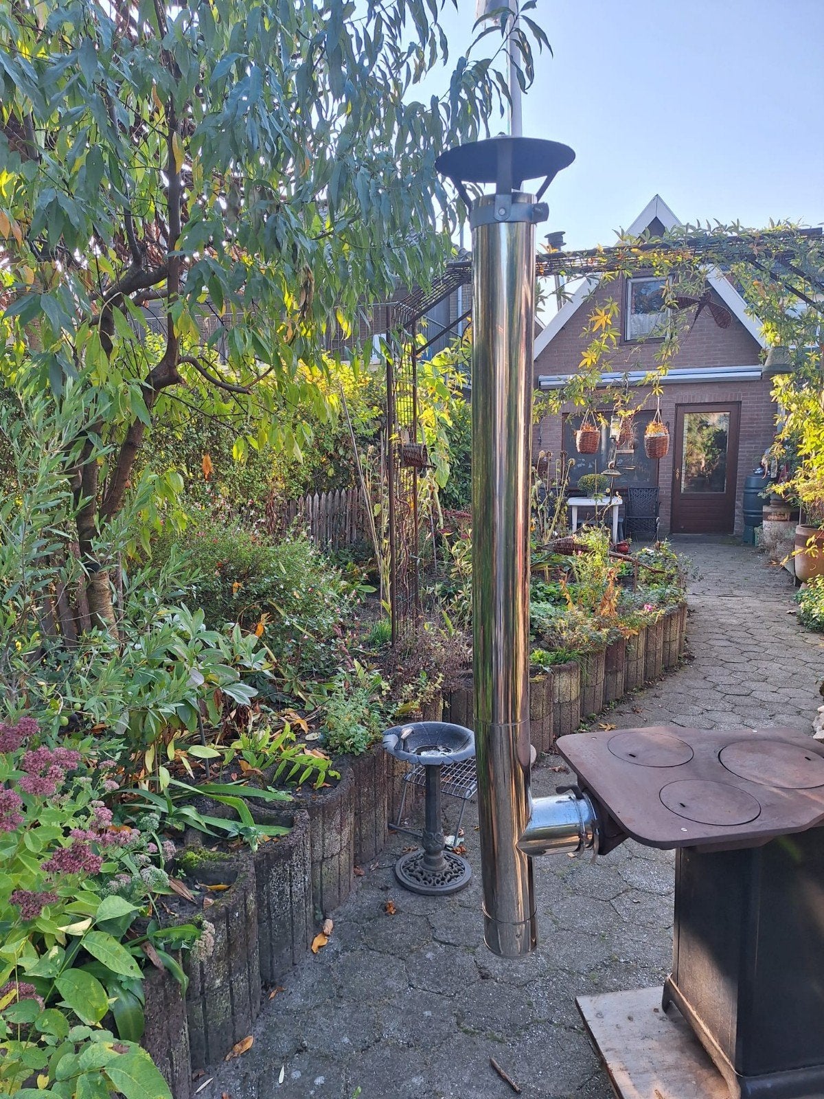 kachelpijp 110 mm doorsnede, Huis en Inrichting, Ophalen, Zo goed als nieuw, Hout, Houtkachel