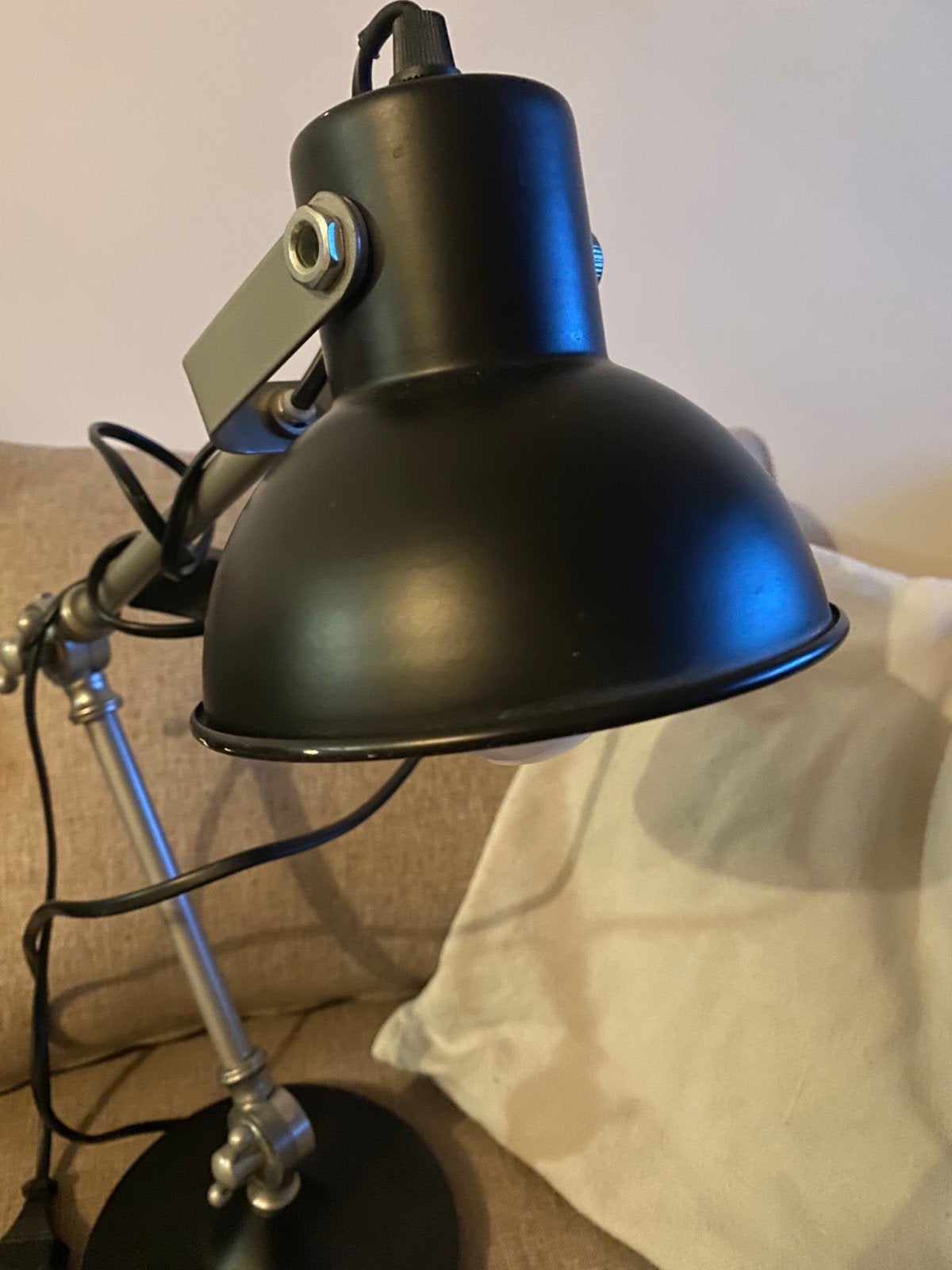 Zwarte verstelbare tafellamp, Ophalen of Verzenden, Zo goed als nieuw, Minder dan 50 cm
