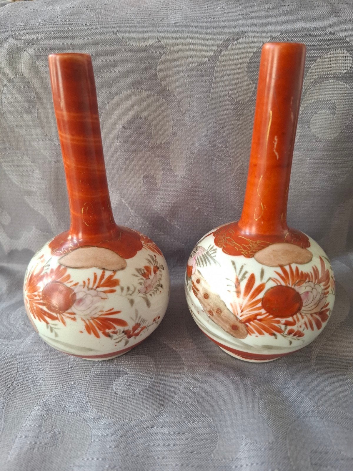 2 Japanse Kutani pijpvaasjes, Antiek en Kunst, Ophalen of Verzenden
