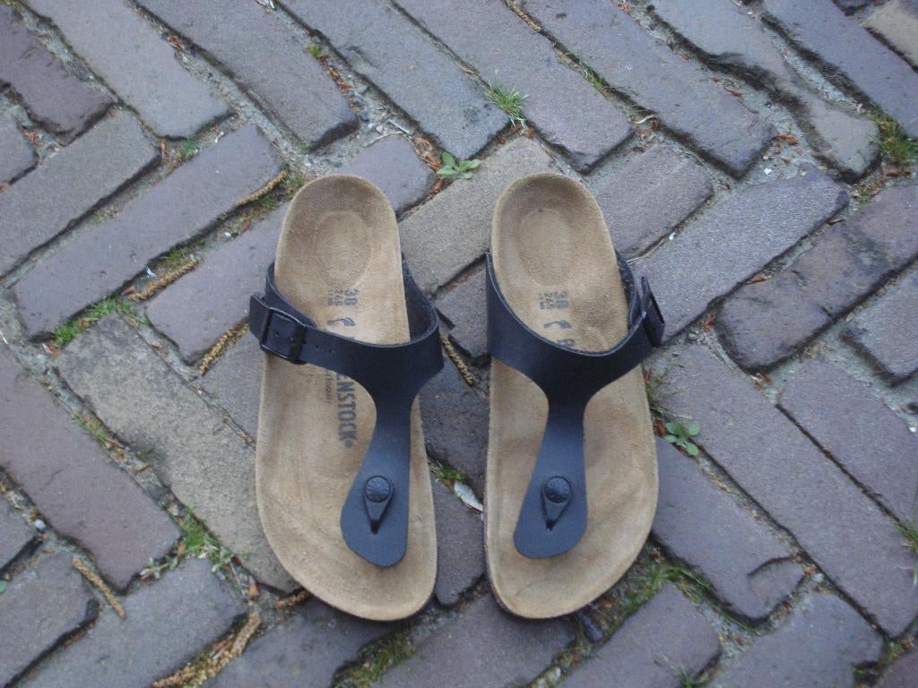 BIRKENSTOCK GIZEH ZWART 38 NIEUW GRATIS VERZENDING PER POST, Slippers, Verzenden, Zwart, Nieuw