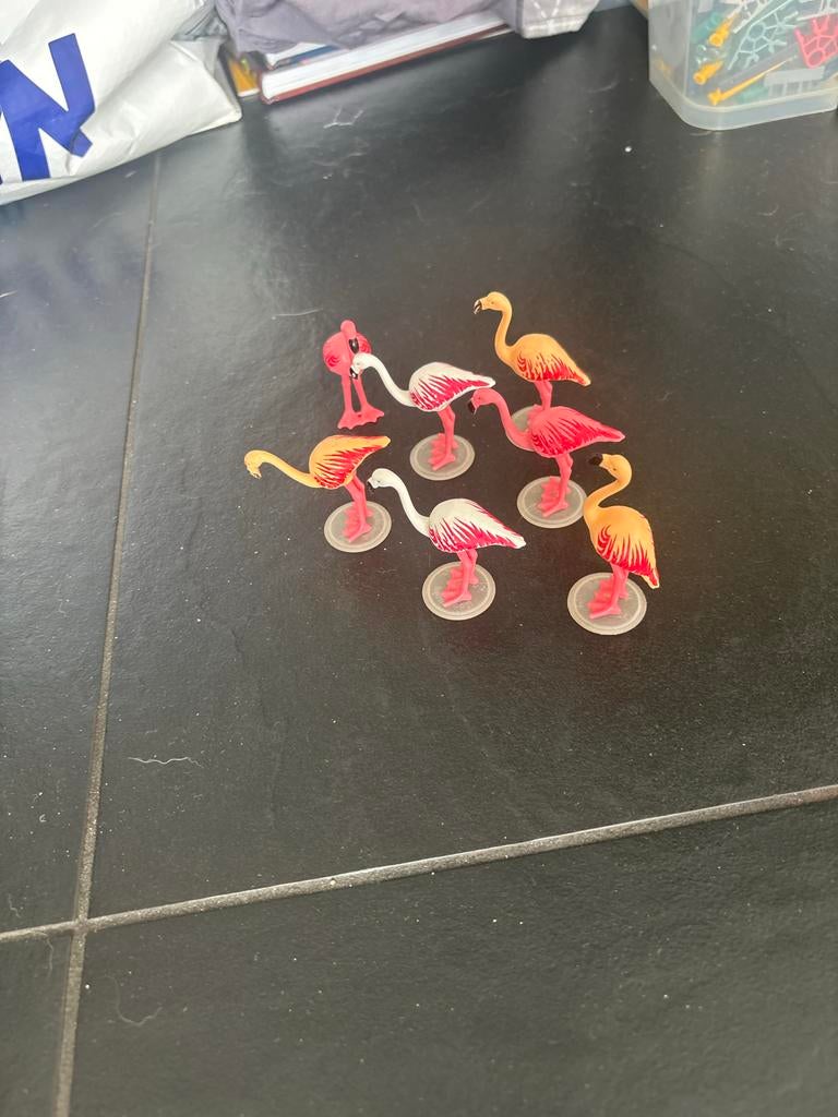 Set van 7 Flamingo Speelgoedfiguren, Kinderen en Baby's, Speelgoed | Overig, Ophalen of Verzenden, Gebruikt, Jongen of Meisje