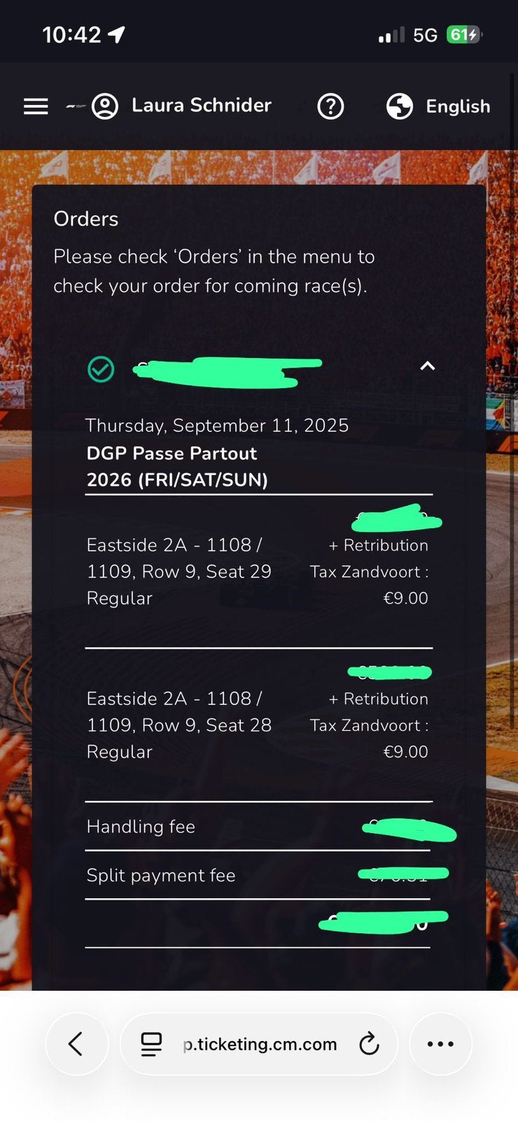 F1 zandvoort 2026 tickets 2x, Twee personen, Meerdaags