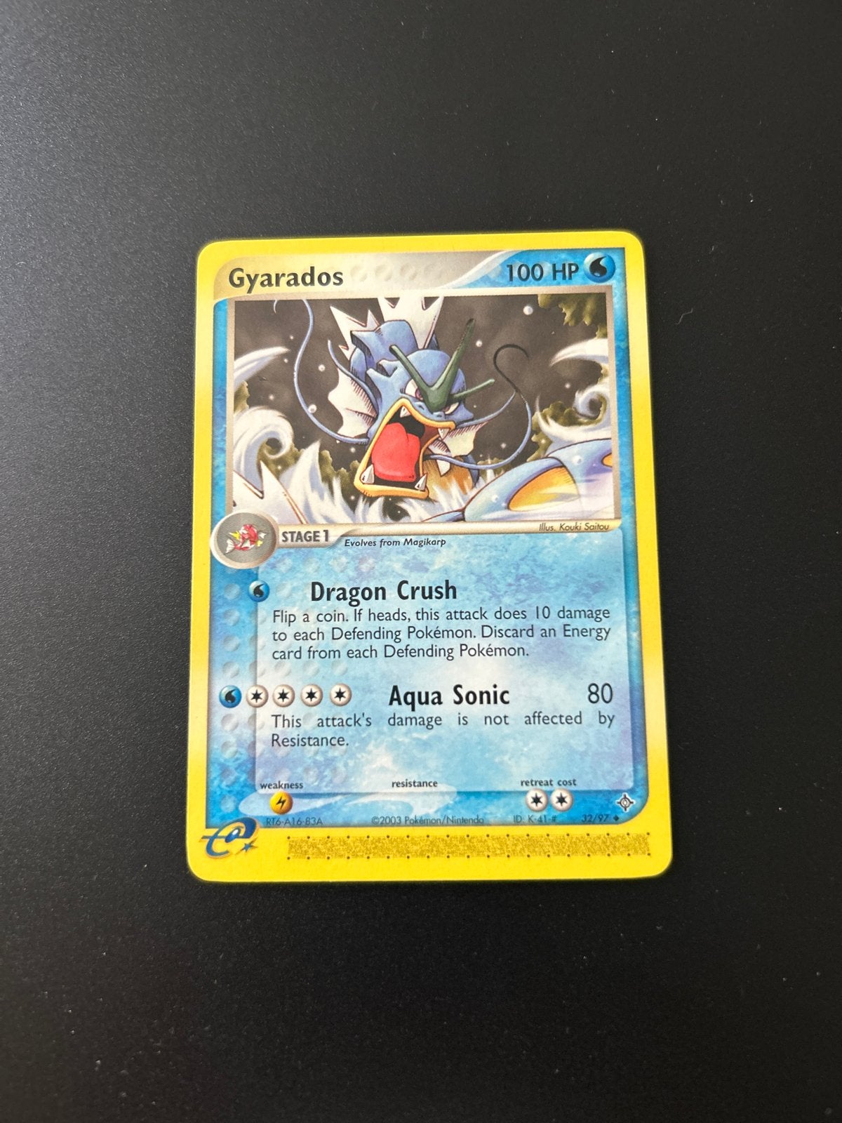 Gyarados 32/97 Pokémon kaart, Ophalen of Verzenden, Zo goed als nieuw, Losse kaart