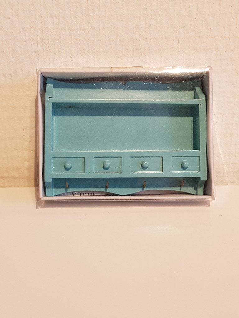 Eaglemoss blauw houten poppenhuis keukenrek / wandrek (1:12), Verzenden, Nieuw, Poppenhuis