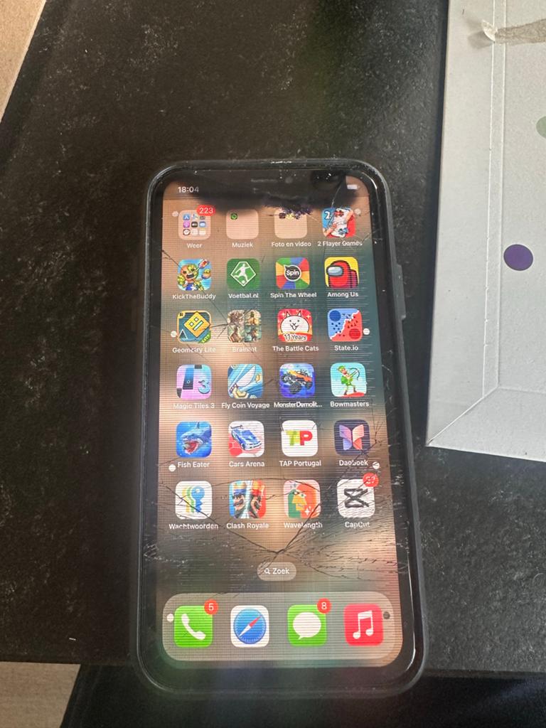 Iphone XR, 128gb, kapot scherm, Ophalen, Zwart, IPhone XR, Zonder simlock