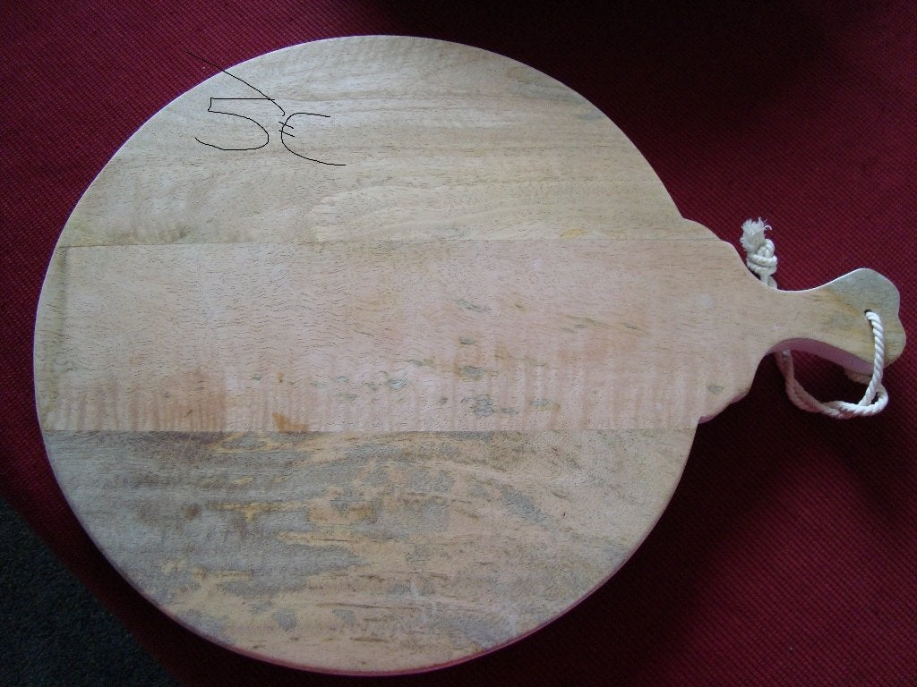Hapjesplank diameter 36 cm handvat 12 cm nieuw, Huis en Inrichting, Overige typen, Ophalen of Verzenden, Nieuw, Hout