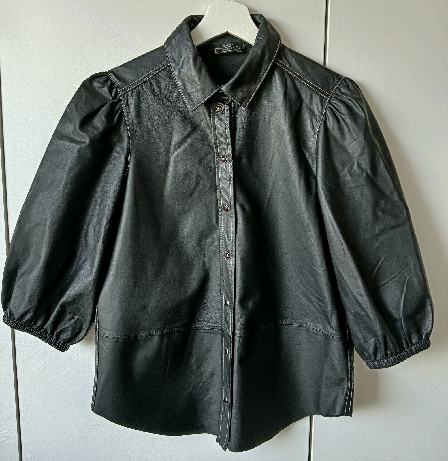 SET fashion leren blouse in maat 34/36 NIEUW, Liu Jo, Zwart, Nieuw, Ophalen of Verzenden