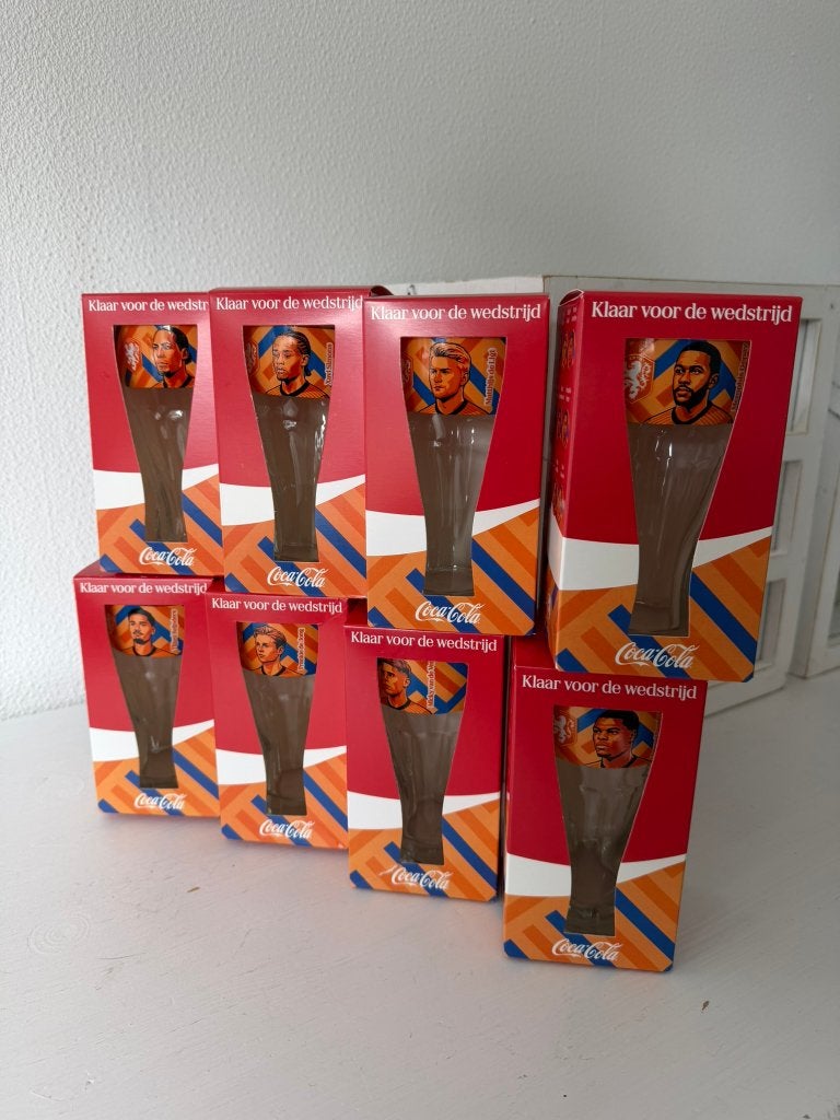 NIEUW > 8x Coca Cola WK Oranje Glazen, Verzamelen, Verzenden, Nieuw, Waterglas
