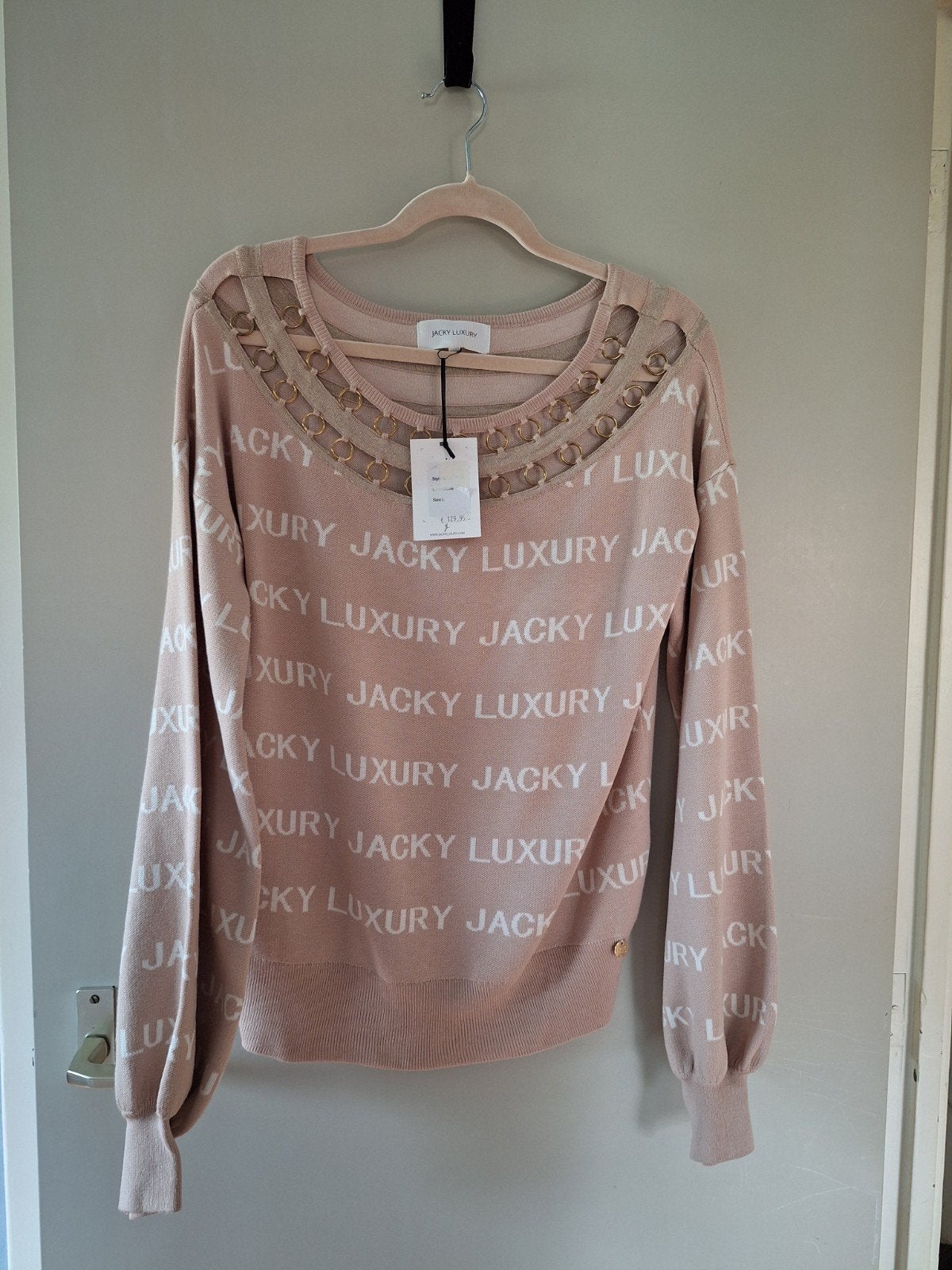 Jacky Luxury trui maat L met gouden ringen en logo, Overige kleuren, Maat 42/44 (L), Nieuw, Ophalen of Verzenden
