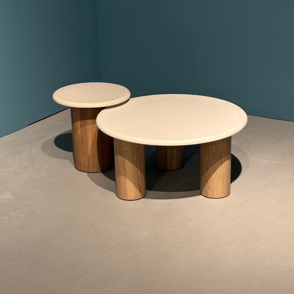 Salontafel set van 2 japandi stijl, Ophalen, Rond, Nieuw, Minder dan 50 cm