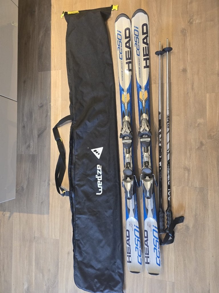 HEAD Intelligence C250i ski’s met stokken en tas, Sport en Fitness, 160 tot 180 cm, Ophalen of Verzenden, Zo goed als nieuw, Skiën