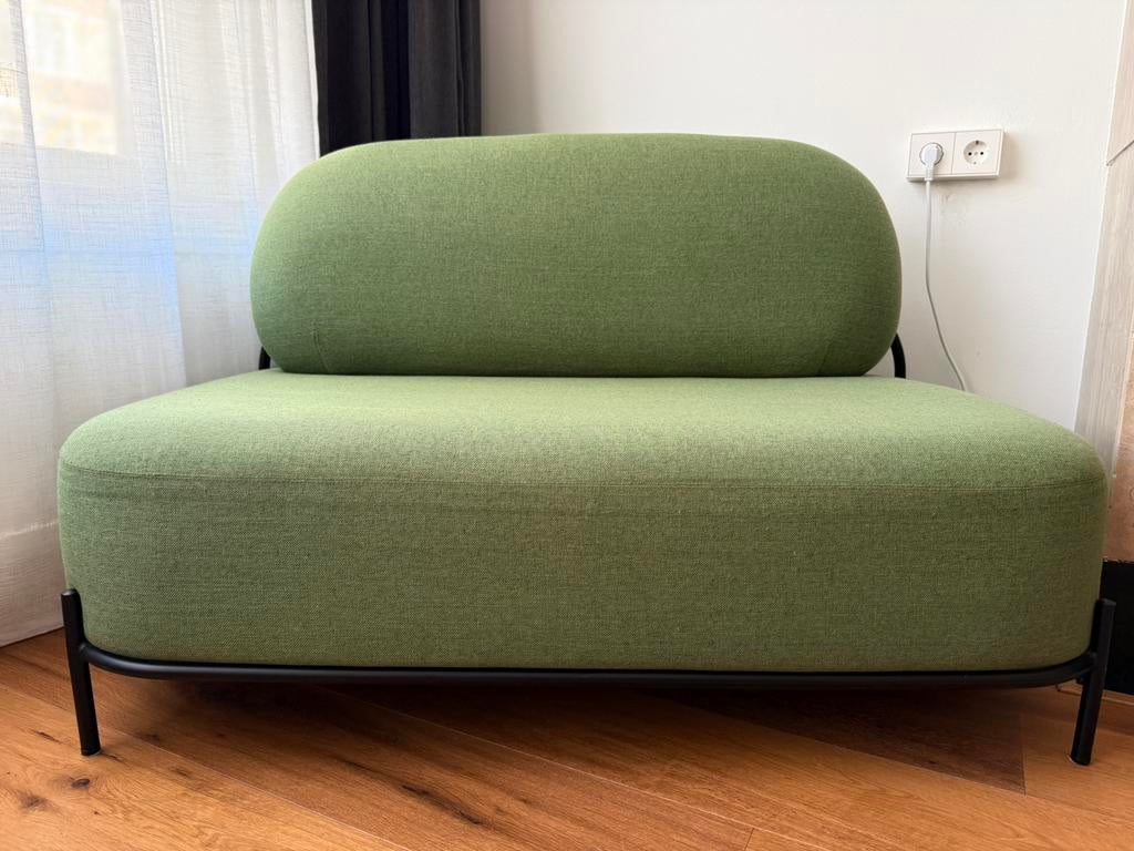 Groen bankje Polly, Ophalen, Tweepersoons, Zo goed als nieuw, Groen