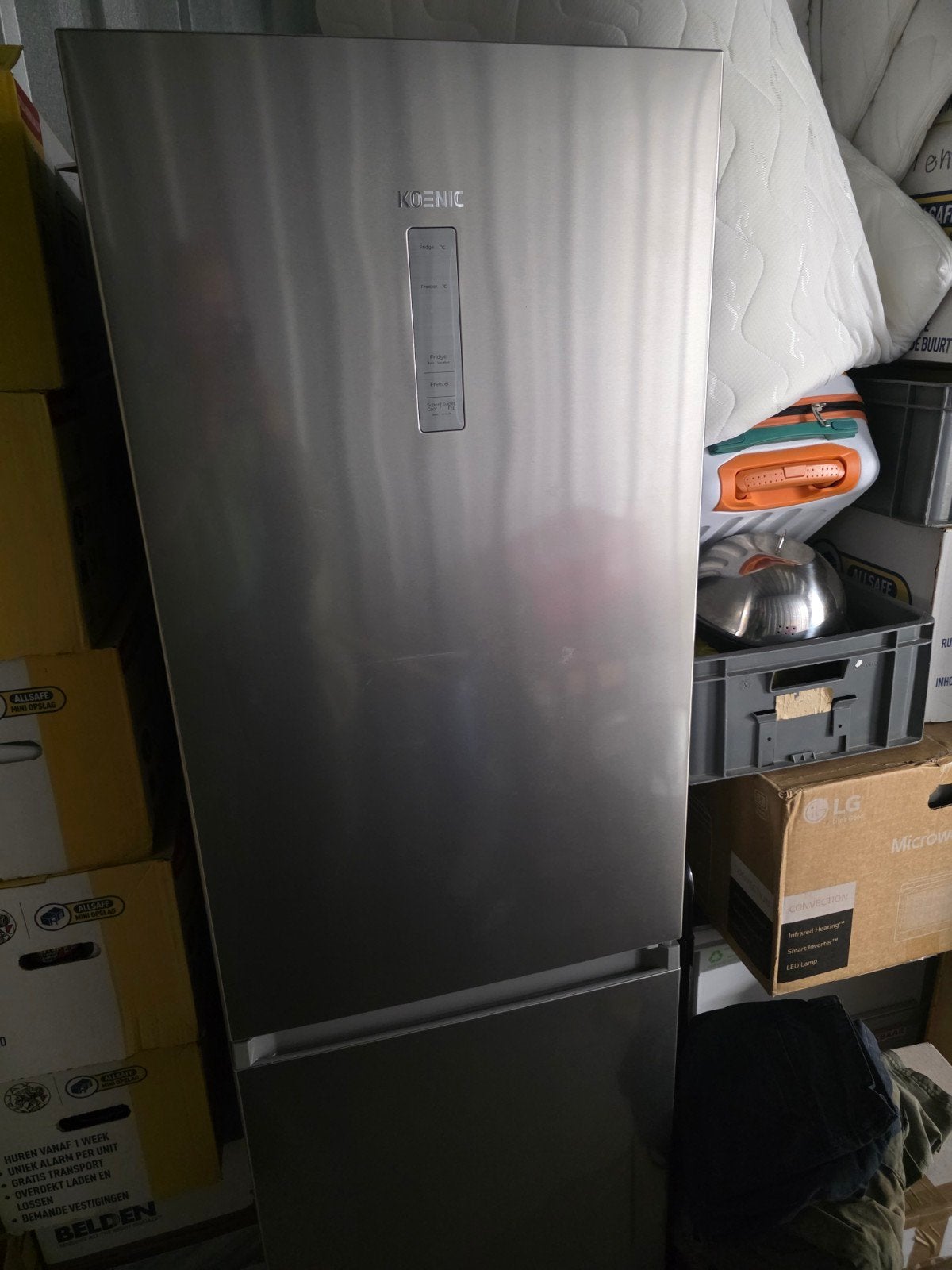 Koenic KFK 621 C NF Inox Koel-vriescombinatie, 200 liter of meer, 60 cm of meer, Met aparte vriezer, Zo goed als nieuw