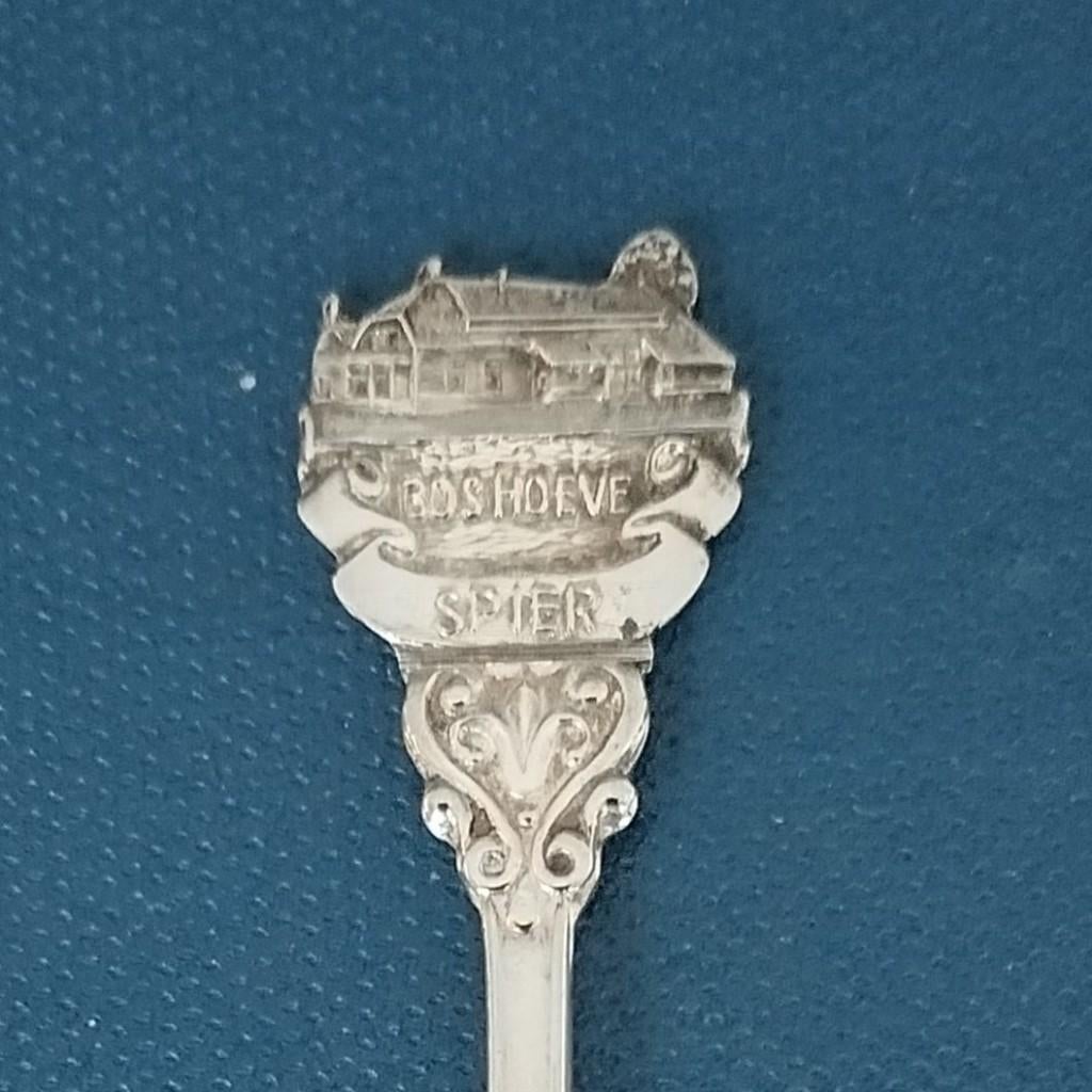 verzilverd lepeltje "Boshoeve", Spier, Ophalen of Verzenden