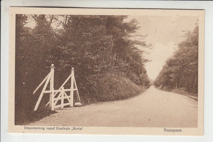 Nunspeet, Elspeterweg vanaf Rusthuis Moria, Ophalen of Verzenden, 1920 tot 1940, Ongelopen, Gelderland