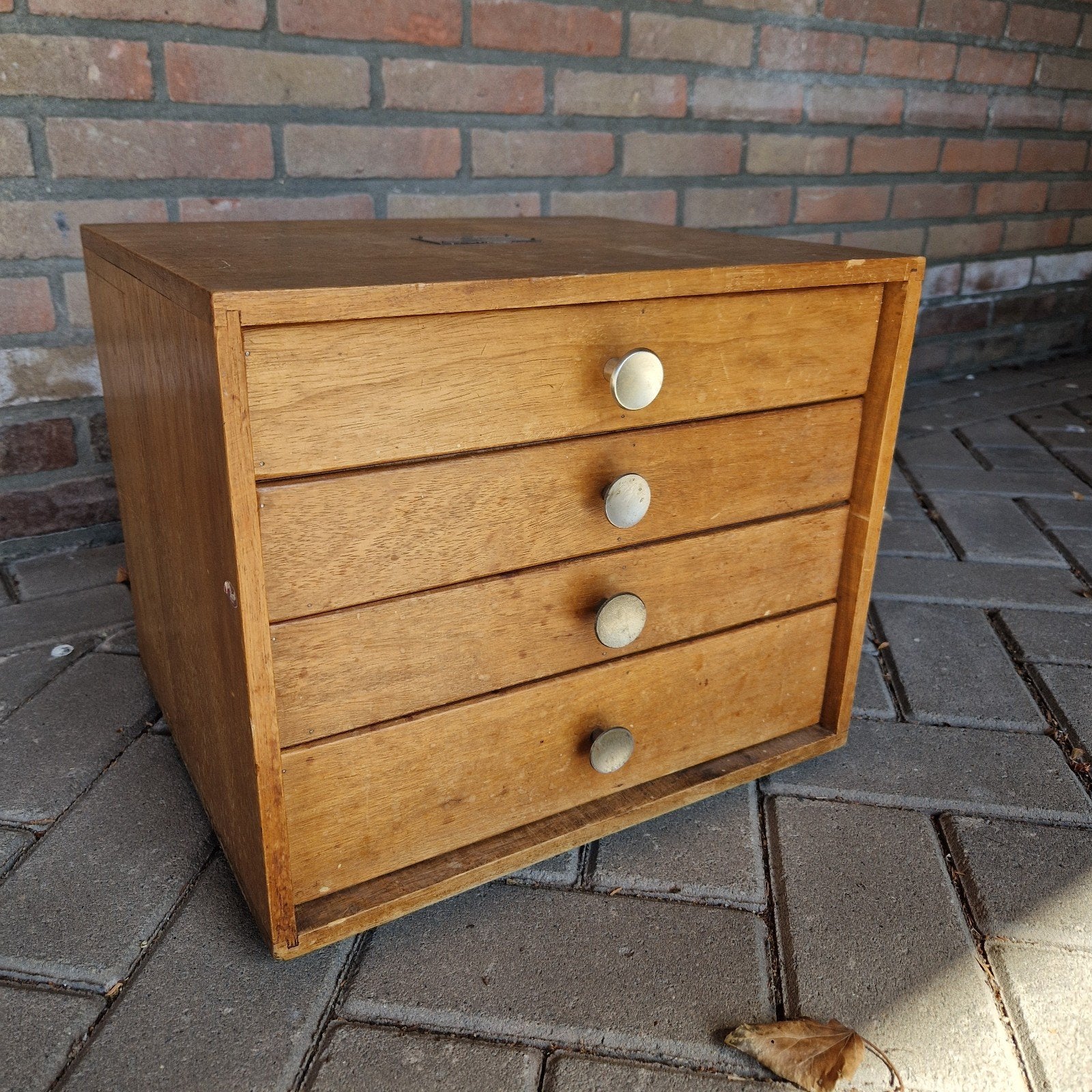 Vintage bestekkast Gero zilver ladekast ladekastje brocant, Ophalen of Verzenden