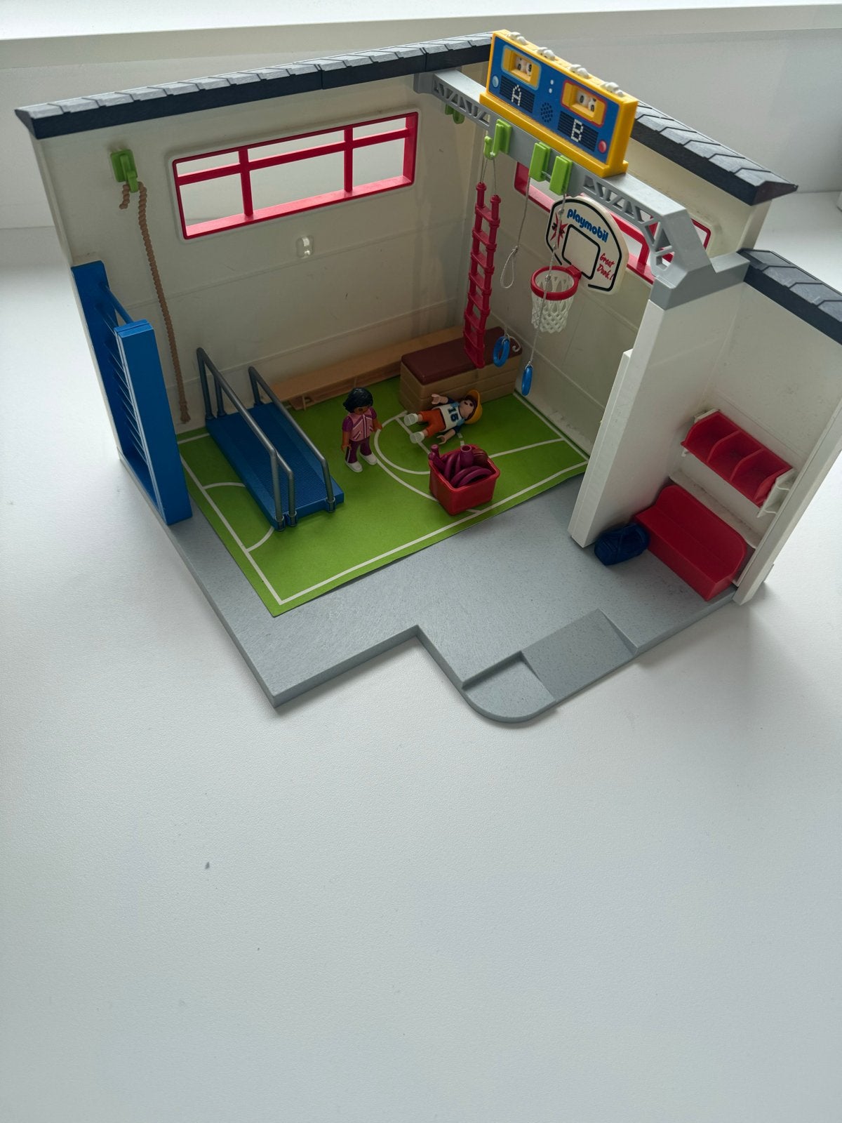 Playmobil Gymzaal met Klimwand en Basketbalring, Gebruikt, Gebouw, Complete set, Ophalen of Verzenden
