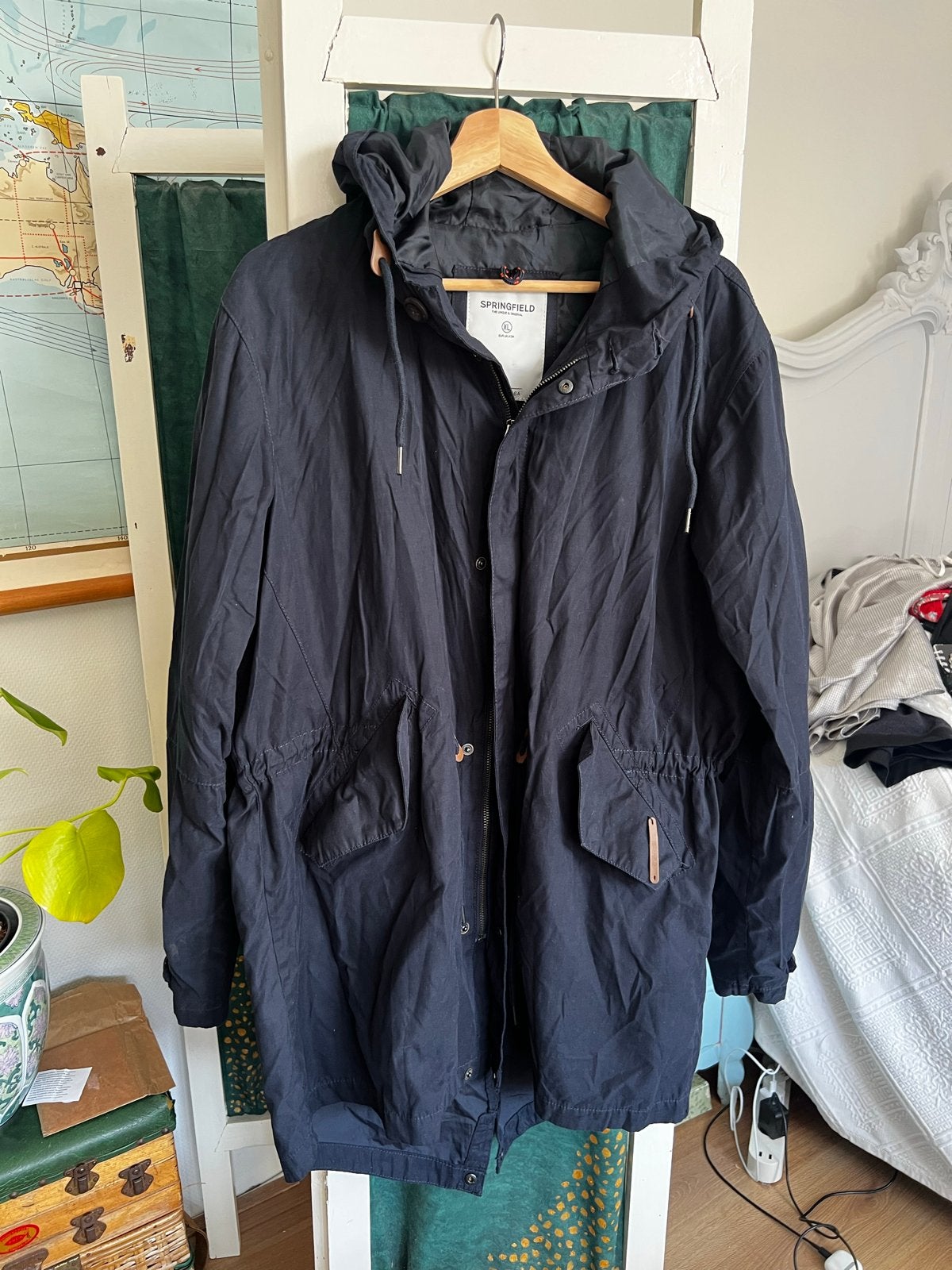 Springfield Tussenjas Maat XL - Donkerblauw, Ophalen of Verzenden, Gedragen, Maat 46/48 (XL) of groter, Blauw