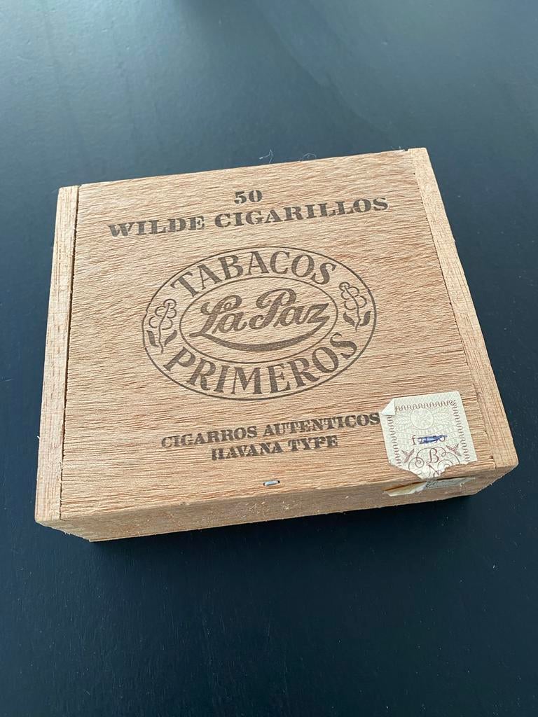 2 Vintage Tabacos La Paz Primeros Sigarenkistje, Ophalen of Verzenden, Gebruikt, Tabaksdoos of Verpakking