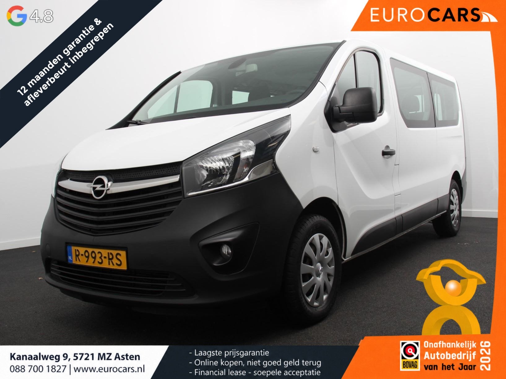 Opel Vivaro Combi 1.6 CDTI L2H1 8-Persoons PERSONENBUS Incl., Auto's, 2000 kg, 226 €/maand, Bedrijf, Te koop