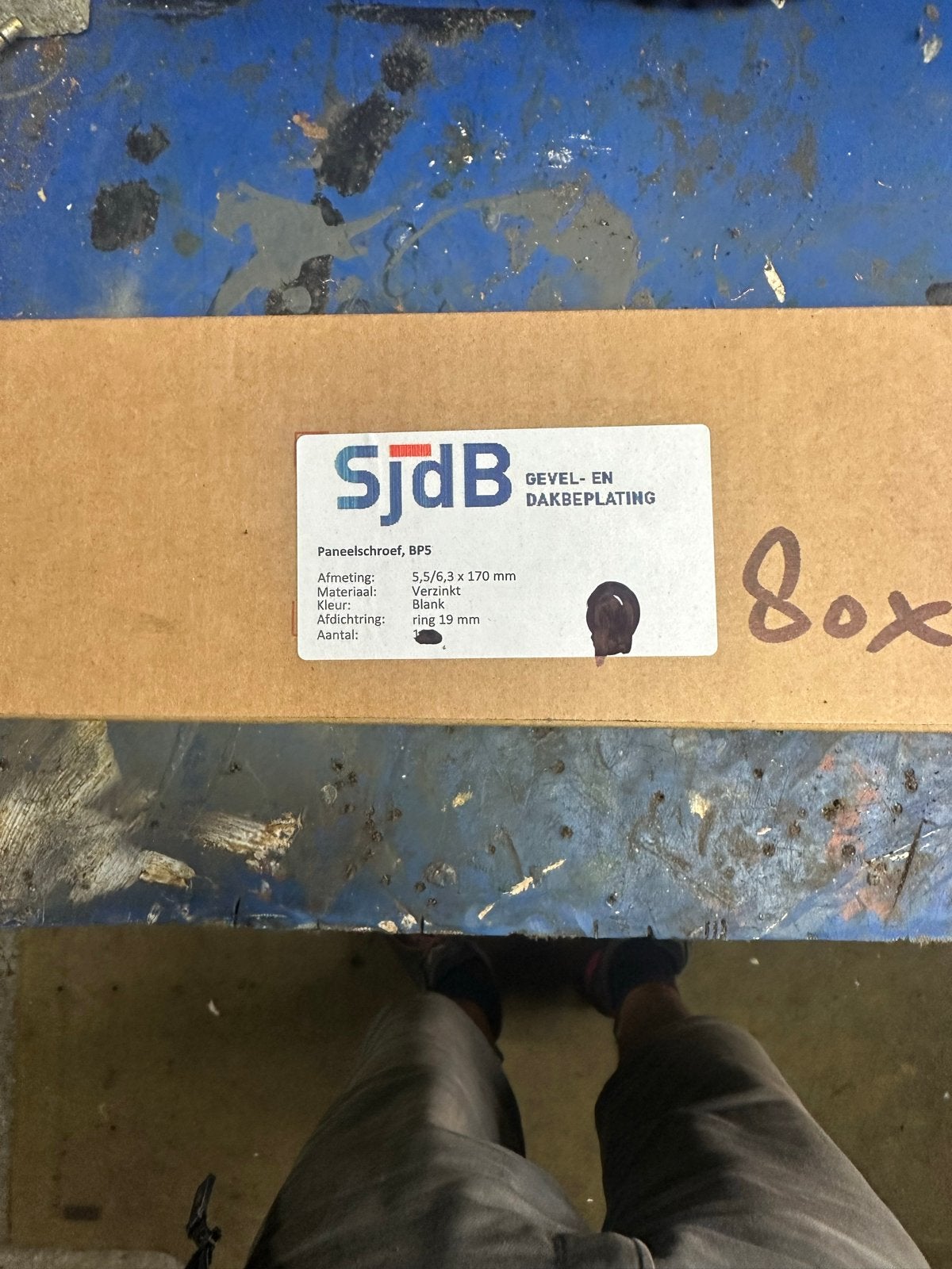 SjDB Paneelschroeven 5,5/6,3 x 170 mm Verzinkt 80 stuks, Ophalen, Nieuw, 100 tot 250 mm, Schroeven