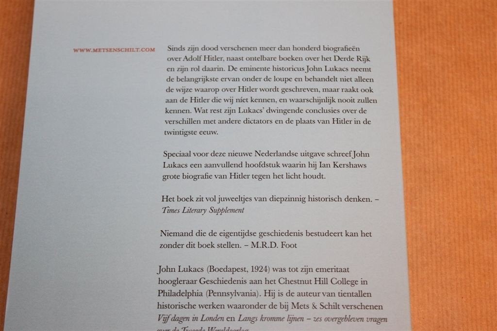 Hitler en de Historici — Lukacs, Historiografie WOII, Ophalen of Verzenden, Zo goed als nieuw, Europa
