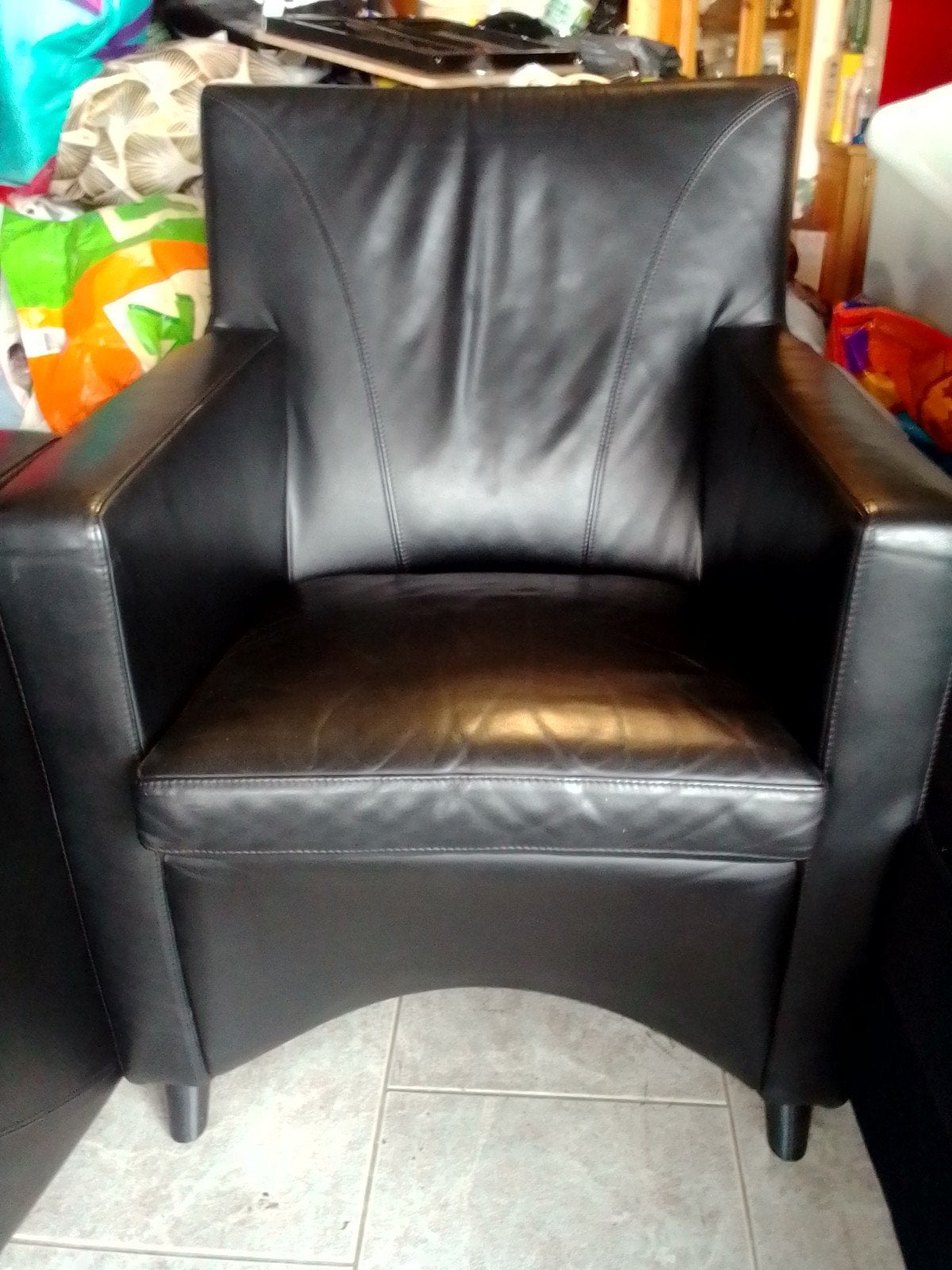2x Leolux Dolcinea fauteuil zwart leer z.g.a.n. bank stoel, Huis en Inrichting, Fauteuils, Dolcinea, Ophalen of Verzenden, Zo goed als nieuw