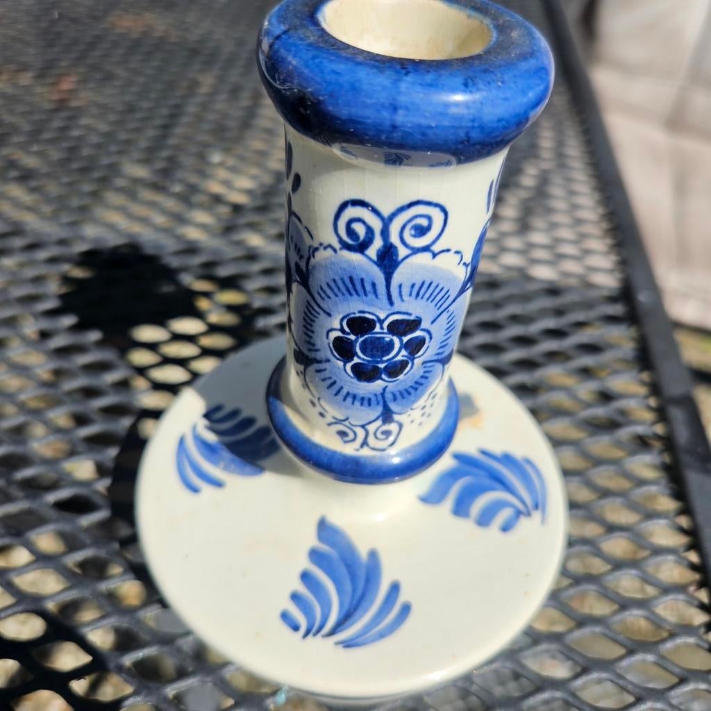 Delftsblauw set: kaarsenstandaard, tafelbel, flesopener, Ophalen of Verzenden