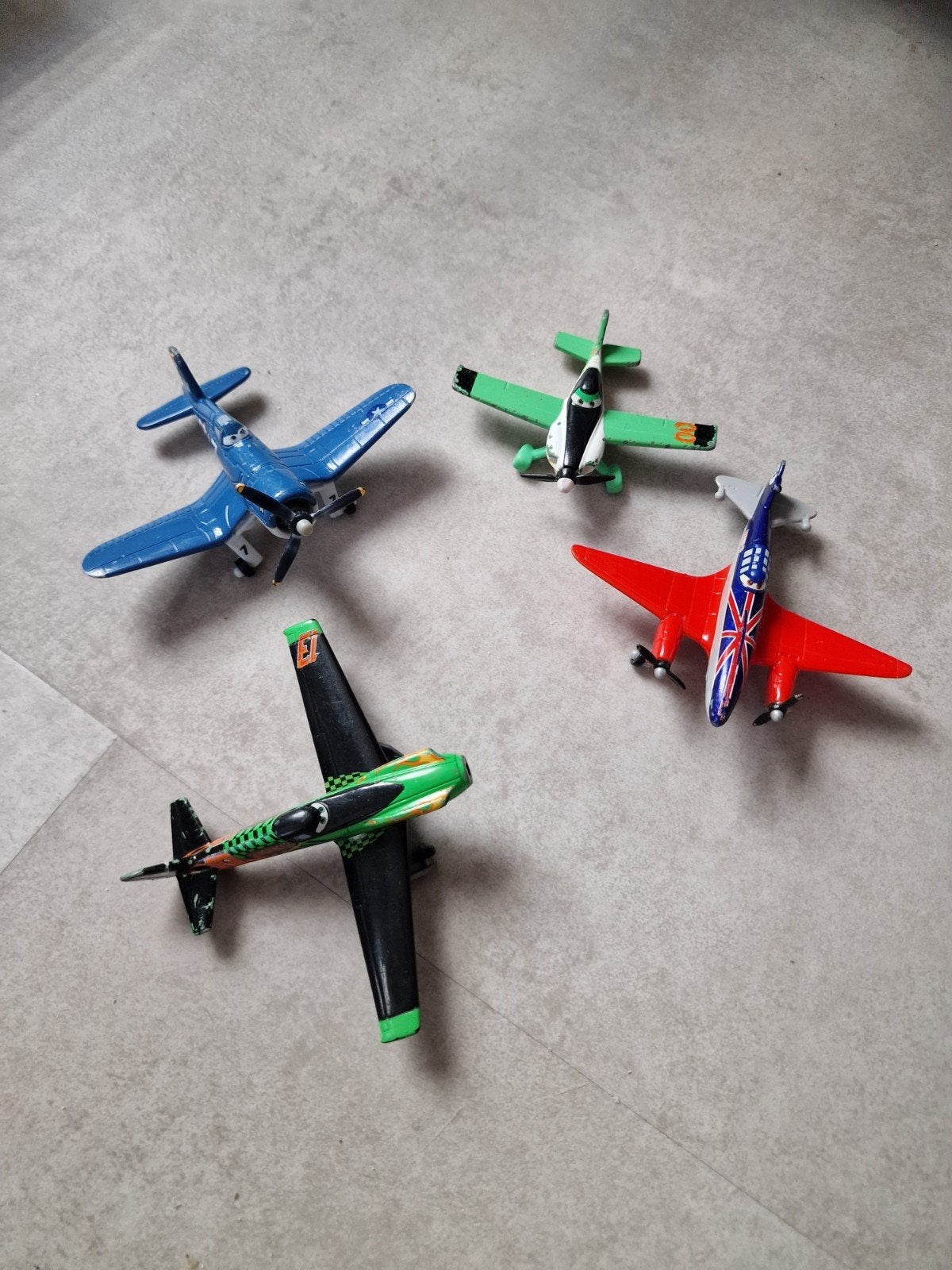 Disney Pixar Planes set - Skipper, Ripslinger, Bulldog & Zed, Ophalen of Verzenden, Gebruikt