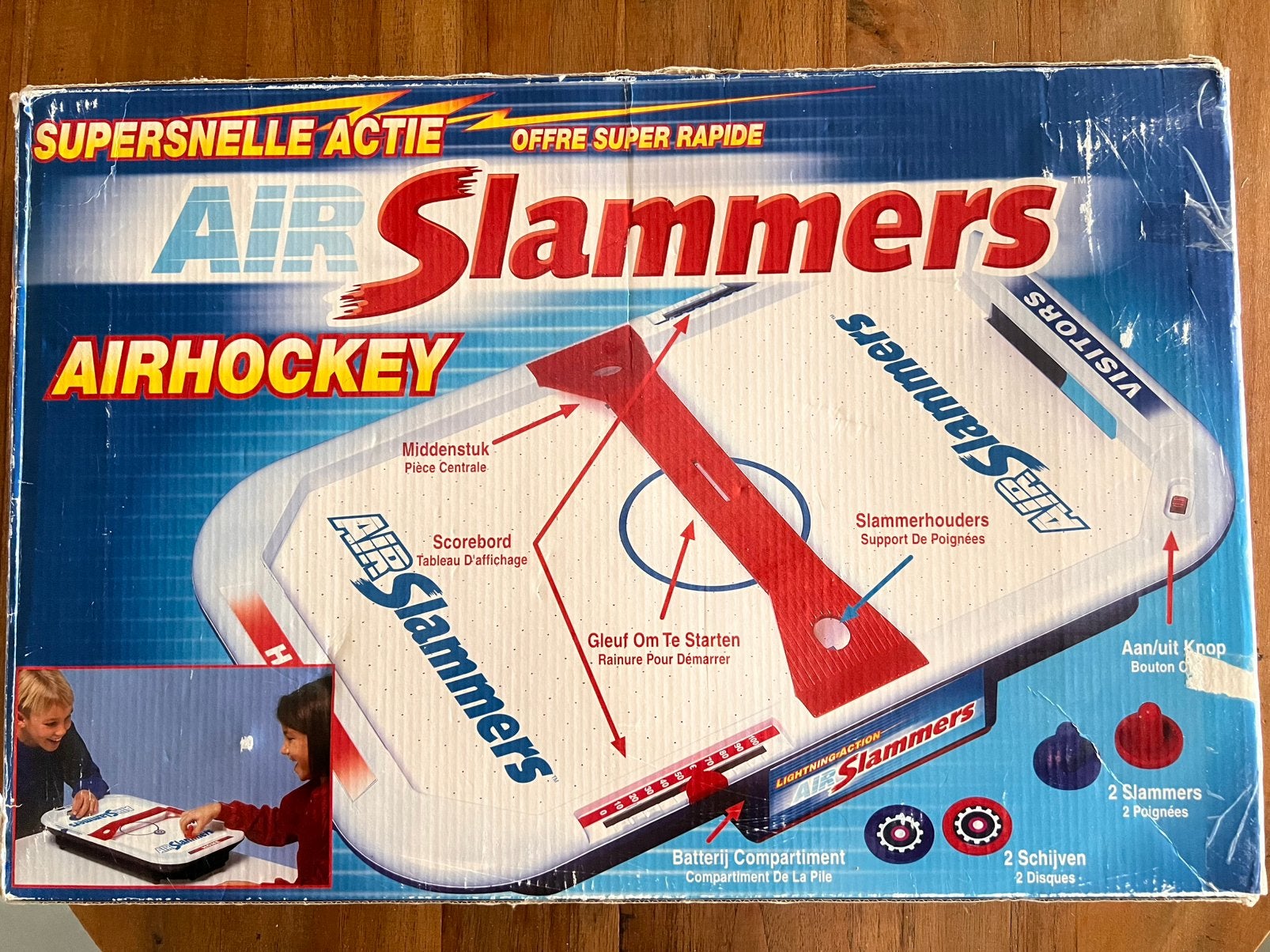 Vintage Air Slammers Airhockey (1997) – in Originele Doos!, Ophalen of Verzenden, Zo goed als nieuw