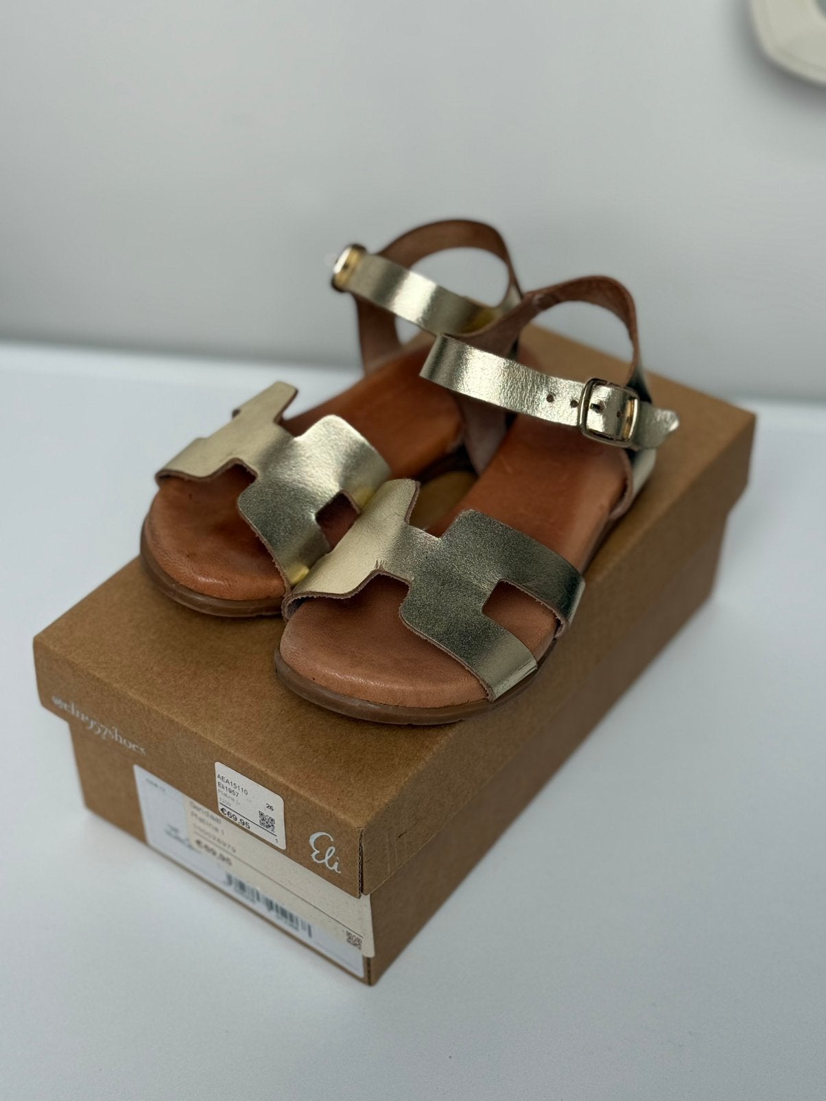 Eli gouden meisjes sandalen - Maat 26, Meisje, Schoenen, Ophalen of Verzenden, Zo goed als nieuw
