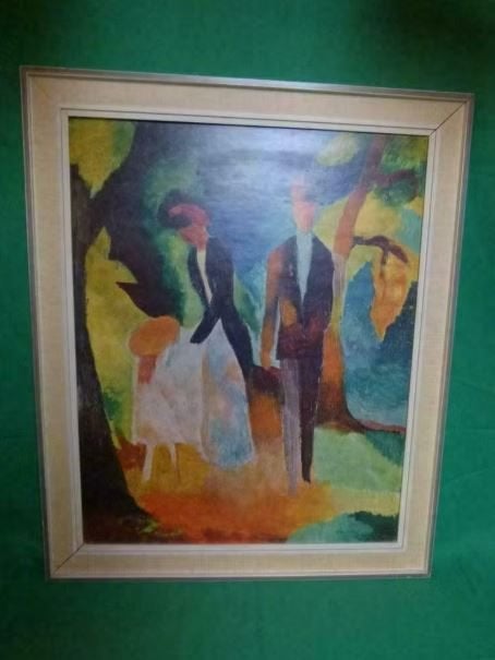 Vintage kunstdruk August Macke, Ophalen, 67 cm, Vintage, Decoratieobject