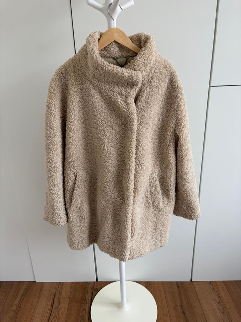 Winterjas Banana Republic - Teddy stof creme, Ophalen of Verzenden, Gedragen, Maat 38/40 (M), Beige