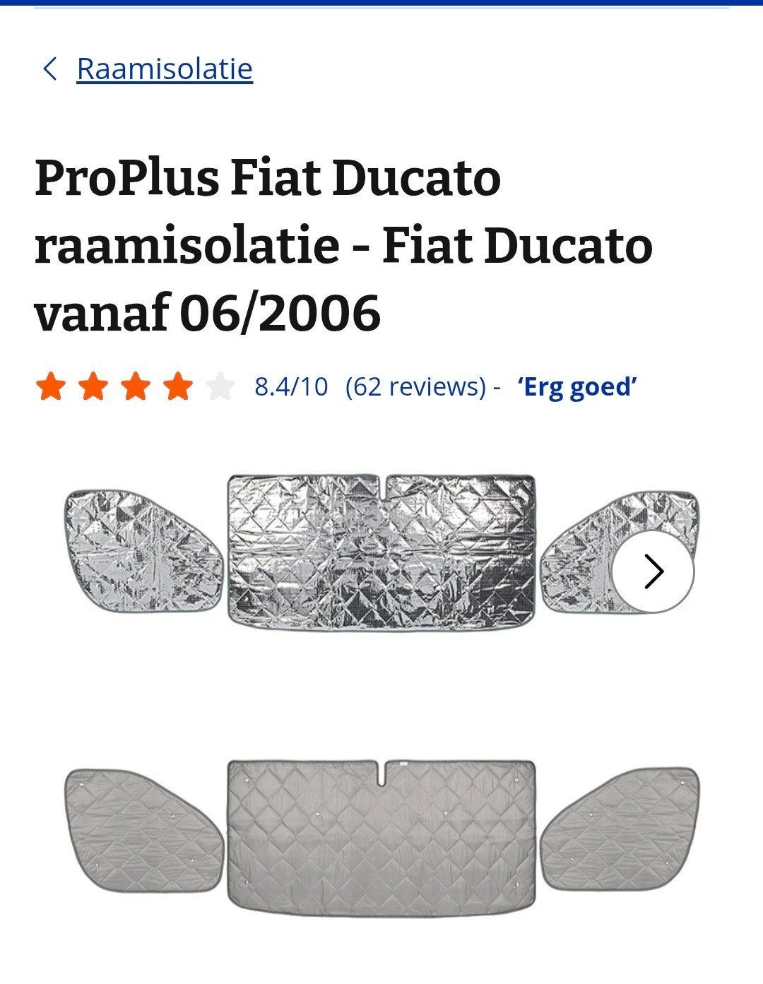 ProPlus Fiat Ducato Raamisolatie - vanaf 06/2006, Ophalen, Zo goed als nieuw