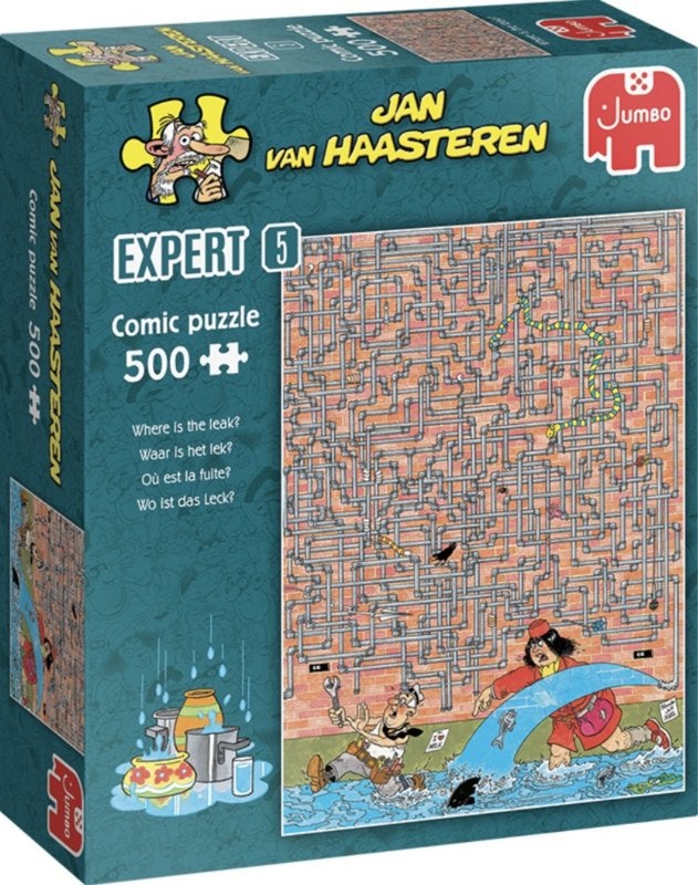 Jan van Haasteren Expert 5 - Waar is het Lek? - 500 stukjes, Ophalen of Verzenden, 500 t/m 1500 stukjes, Nieuw, Legpuzzel