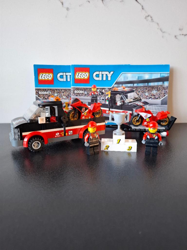 Lego 60084 - City Racemotor Transport  !, Ophalen of Verzenden, Zo goed als nieuw, Complete set, Lego