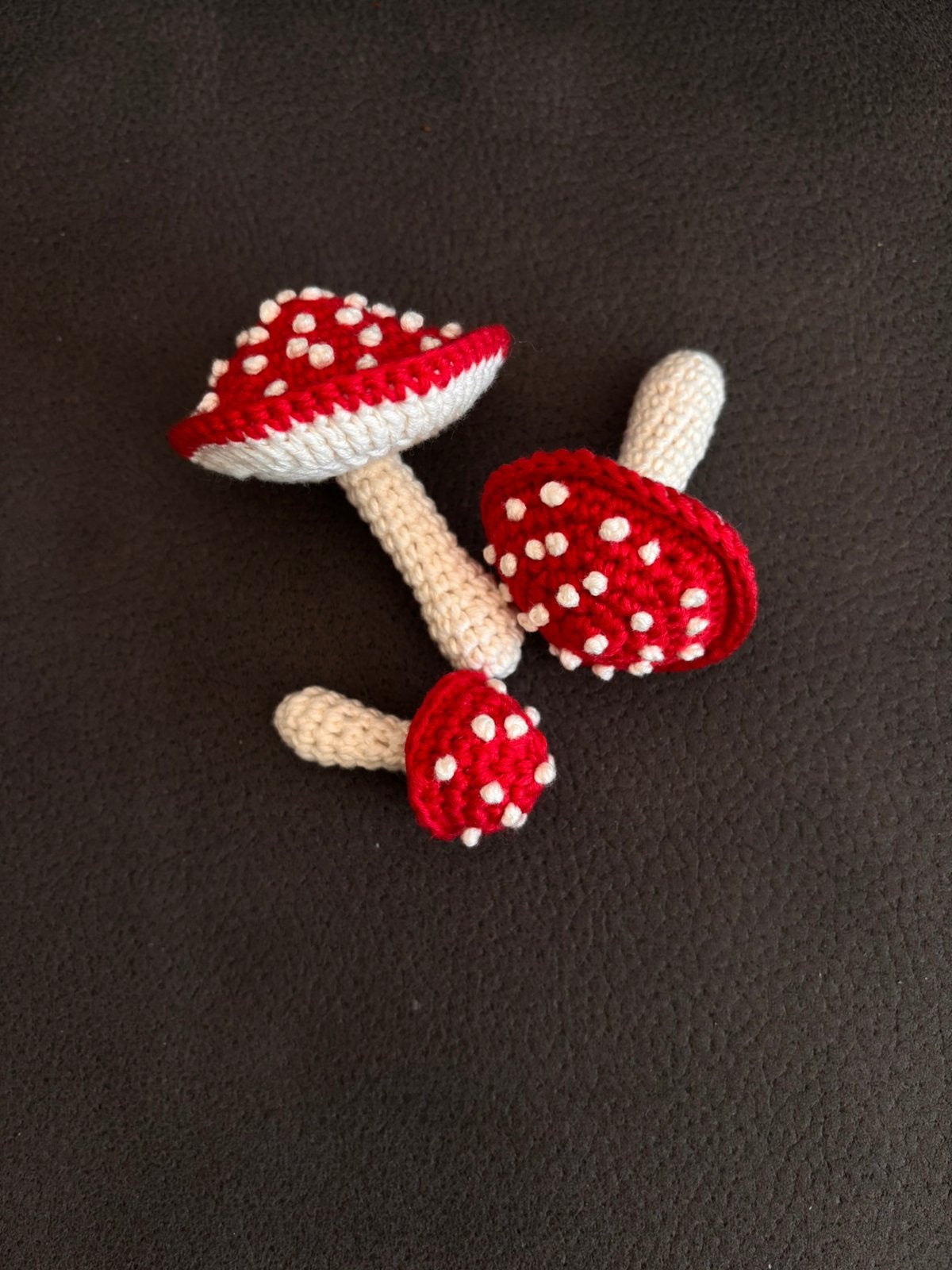 Setje van 3 gehaakte paddestoelen vliegenzwam, Ophalen, Nieuw, Haken, Overige typen
