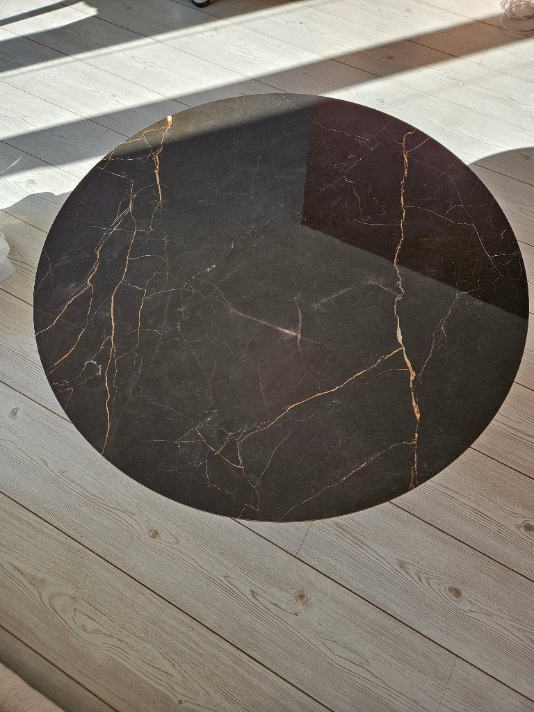 WOOOD Exclusive salontafel Vida marmerlook zwart, Ophalen, 50 tot 100 cm, Overige materialen, Rond