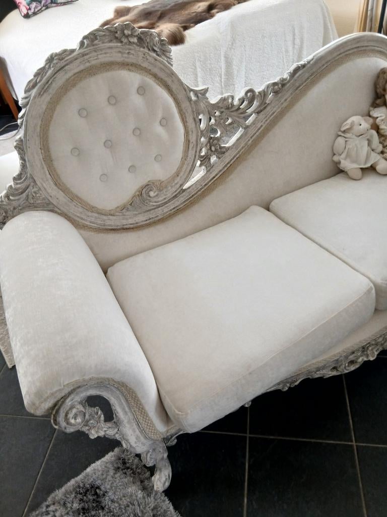 Mooi 2 persoonsbank in goede staat. Roomwit., Huis en Inrichting, 150 tot 200 cm, Tweepersoons, 75 tot 100 cm, Ophalen of Verzenden