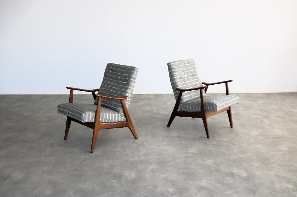 vintage fauteuils | armchairs | jaren 60 | teak, Gebruikt, ., 75 tot 100 cm, Ophalen of Verzenden