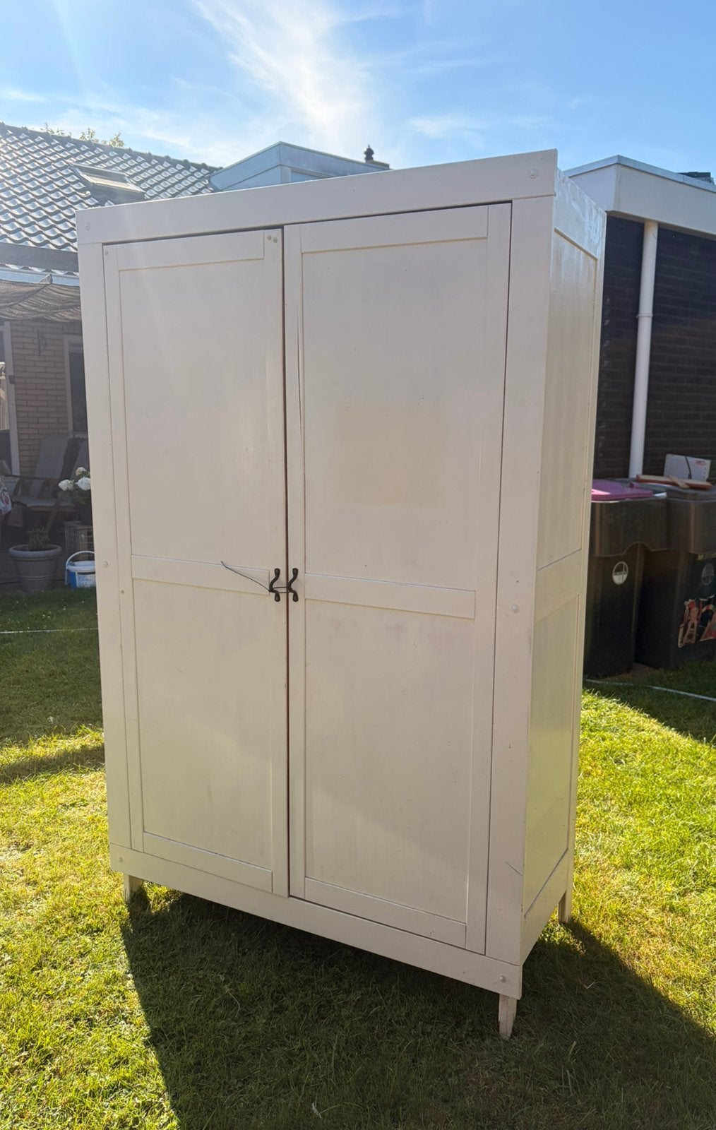 Kledingkast wit, Huis en Inrichting, Kasten | Kledingkasten, Ophalen, Gebruikt, 100 tot 150 cm, 150 tot 200 cm