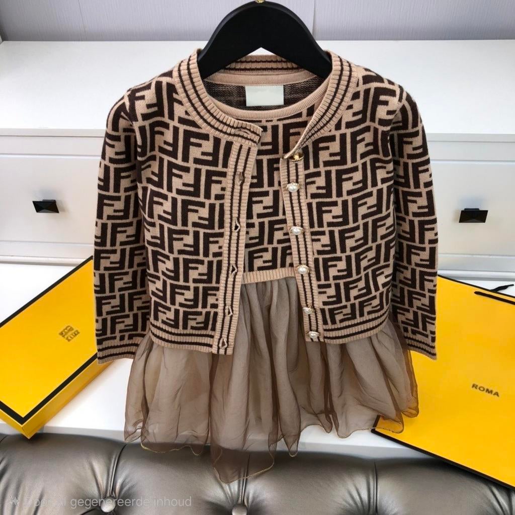 Fendi meisjes jurk + vest maat 130, Ophalen of Verzenden, Zo goed als nieuw