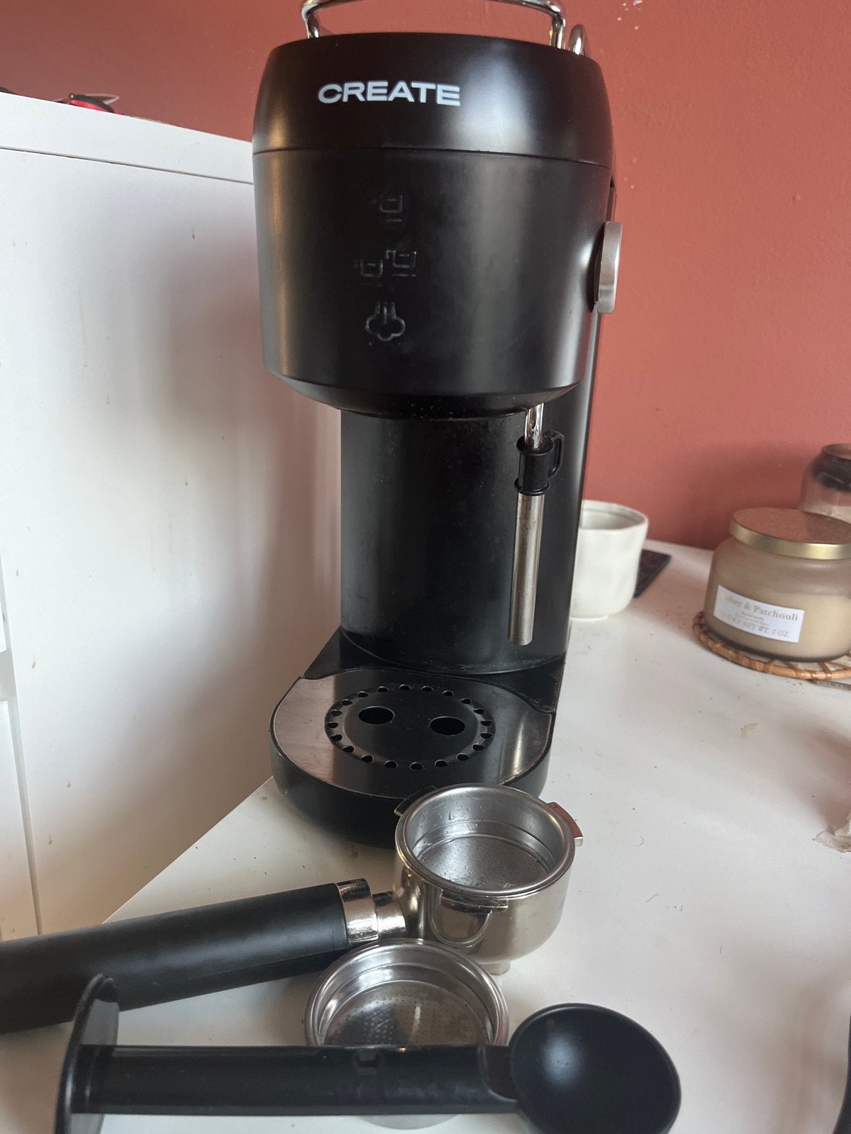 CREATE Thera Koffiezetapparaat met Melkschuimer, Stoompijpje, Espresso apparaat, Gemalen koffie, Ophalen of Verzenden